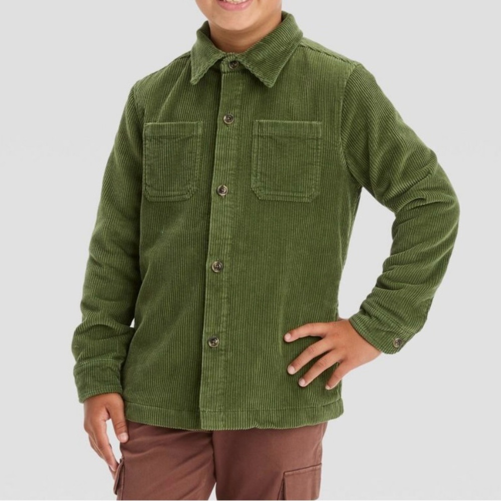 Boys' Long Sleeve Corduroy Shirt Jacket